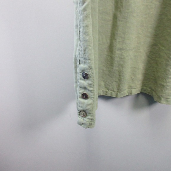 Click by Color Me Cotton Jumper Dress Women L Green 100% Linen Minimalist 270 - Picture 5 of 12